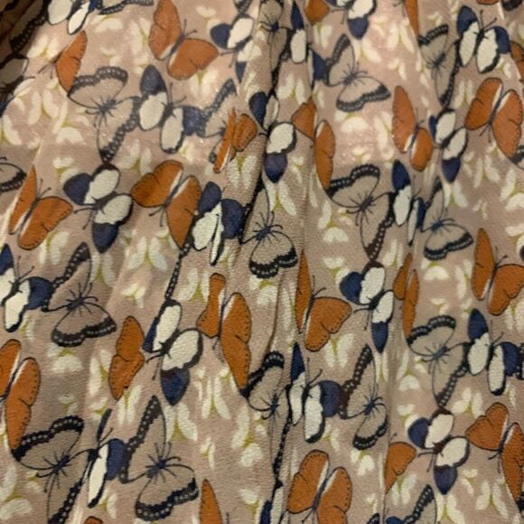 NEW!! CUTE! Butterfly print empire waist chiffon dress High Low Uneven Hem - Picture 6 of 7